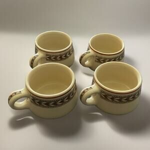 Rare Vintage Carr China Coffee Mug Mugs Cups Brooklyn Pattern Fisher Bruce PA